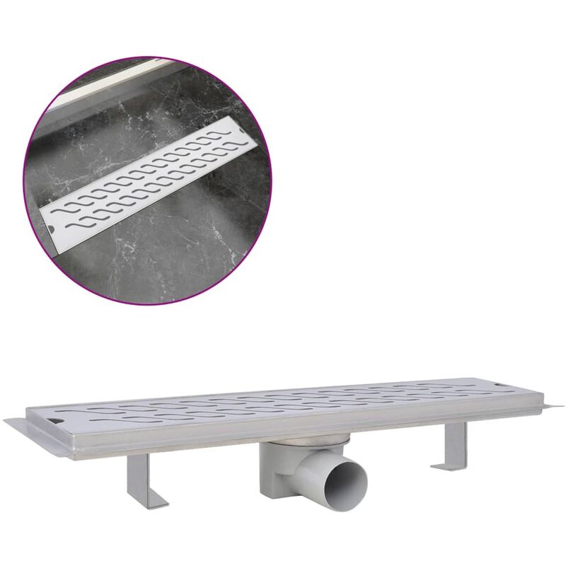 

vidaXL Desagüe Lineal de Ducha Ondas Acero Inoxidable 530x140 mm