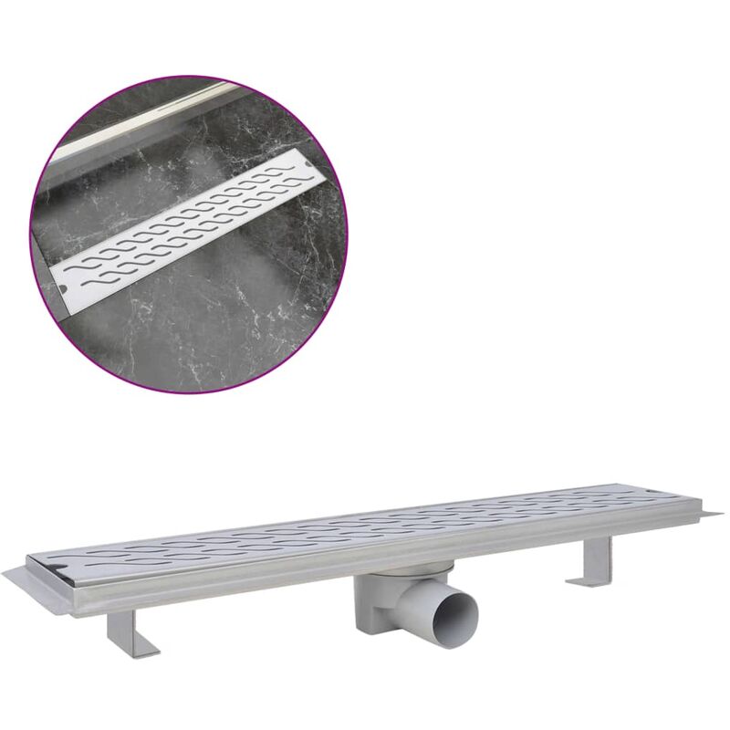 

vidaXL Desagüe Lineal de Ducha Ondas Acero Inoxidable 630x140 mm