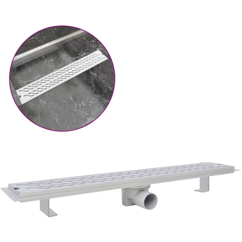 

vidaXL Desagüe Lineal de Ducha Ondas Acero Inoxidable 730x140 mm