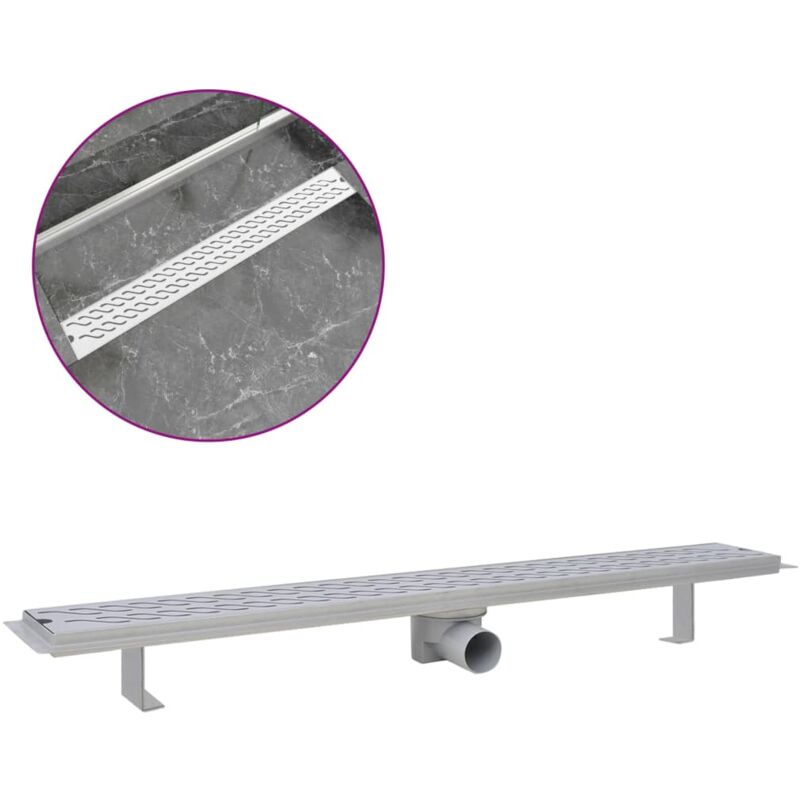 

vidaXL Desagüe Lineal de Ducha Ondas Acero Inoxidable 930x140 mm