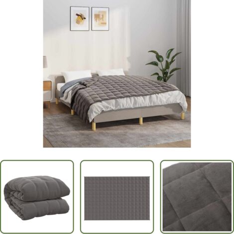 vidaXL Descanso nocturno -  Manta con peso tela gris 120x180 cm 9 kg