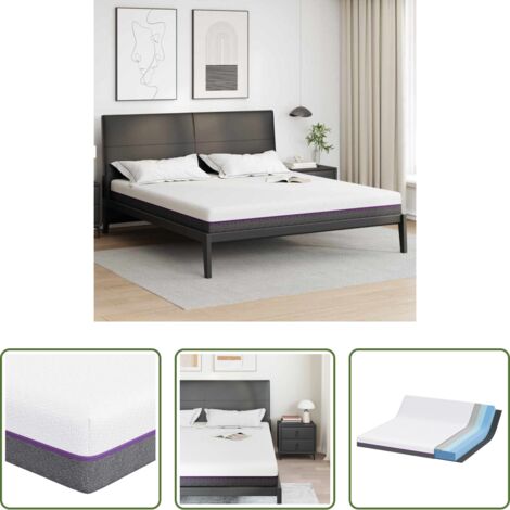 vidaXL Descanso reparador -  Colchón y gris 200 x 200 cm Tela Jacquard