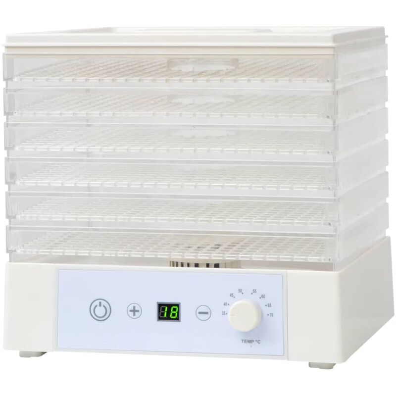 

vidaXL Deshidratador de alimentos con 6 bandejas 250 W blanco - Blanco