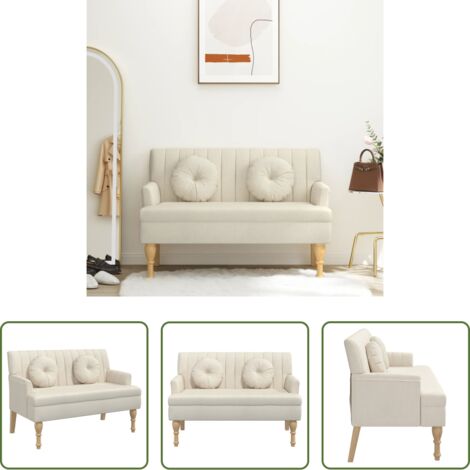 vidaXL Design elegante -  Panca con Cuscini 113x64,5x75,5 cm in Lino