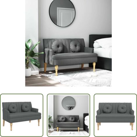 vidaXL Design elegante -  Panca con Cuscini Grigio Scuro 113x64,5x75,5 cm in Tessuto