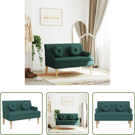 vidaXL Design elegante -  Panca con Cuscini Verde Scuro 113x64,5x75,5 cm in Tessuto