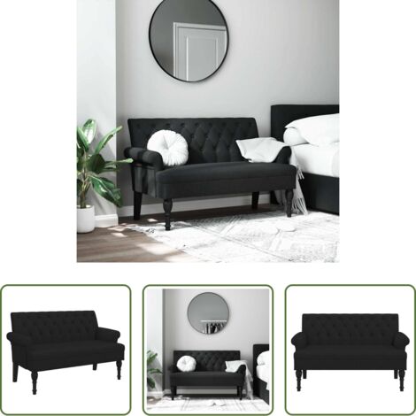 vidaXL Design elegante -  Panca con schienale nera 120x62x75,5 cm in tessuto
