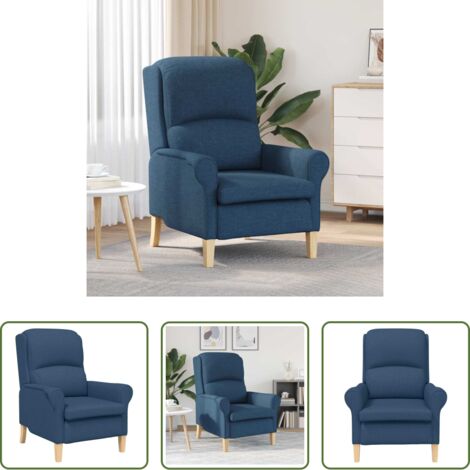 vidaXL Design elegante -  poltrona Blu 76 x 94 x 102 cm Tessuto