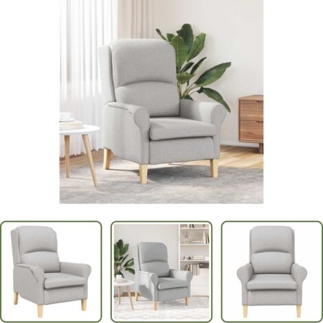 vidaXL Design elegante -  poltrona Grigio nuvola 76 x 94 x 102 cm Tessuto