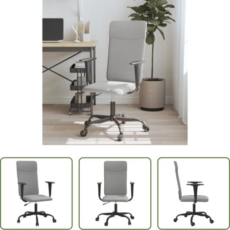 vidaXL Design girevole -  Sedia da Ufficio Regolabile Grigio Chiaro Rete e Similpelle