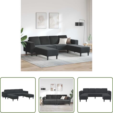 vidaXL Design minimal -  Divano per Soggiorno 3 pcs Nero