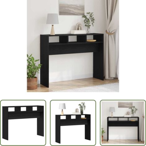 vidaXL Design minimalista -  Tavolo consolle Rovere nero 105 x 30 x 80 cm Legno multistrato