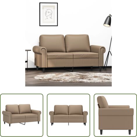 vidaXL Design moderno -  Divano a 2 Posti Cappuccino 140 cm in Similpelle