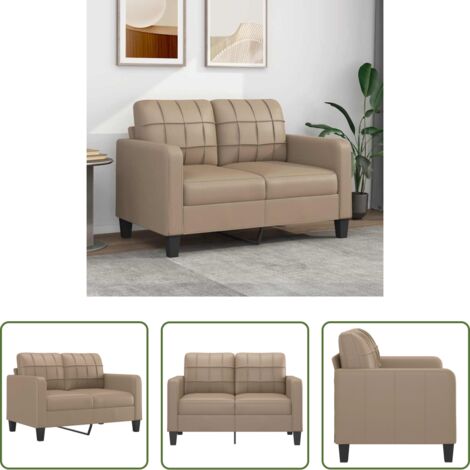 vidaXL Design moderno -  Divano a 2 Posti Cappuccino 140 cm in Similpelle