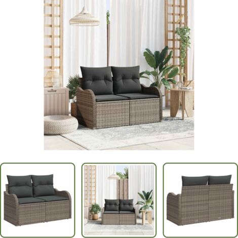 vidaXL Design moderno -  Divano da giardino Grigio 121 x 62 x 69cm polyrattan