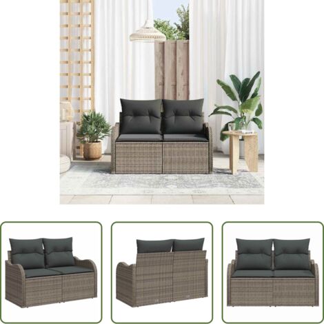 vidaXL Design moderno -  Divano da giardino Grigio 121 x 62 x 69cm polyrattan