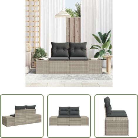 vidaXL Design moderno -  Divano da giardino Grigio 184 x 62 x 69 cm polyrattan