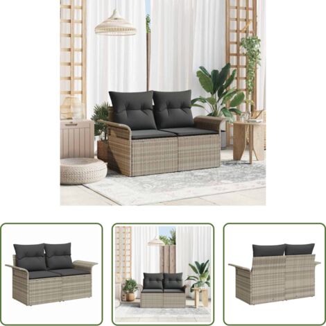 vidaXL Design moderno -  Divano da giardino Grigio chiaro 141 x 62 x 69cm polyrattan