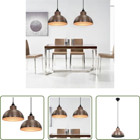 vidaXL Design moderno -  Lampadari 2 p Semisferici Color Rame