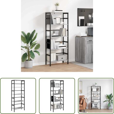 vidaXL Design moderno -  Libreria Grigio Sonoma 60 x 29,5 x 149 cm Legno multistrato