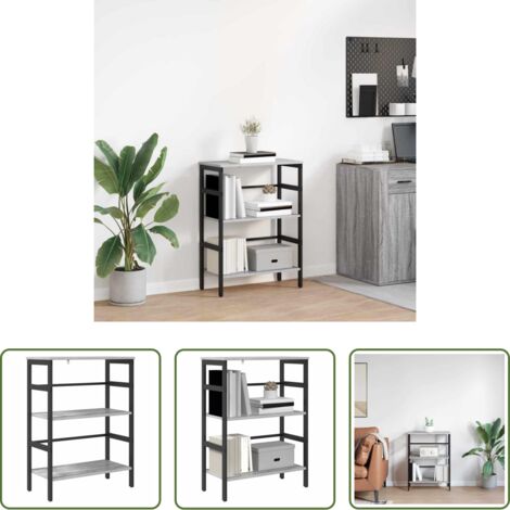vidaXL Design moderno -  Libreria Grigio Sonoma 60 x 29,5 x 81 cm Legno multistrato
