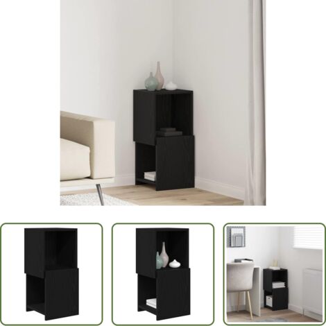 vidaXL Design moderno -  Mobile angolare Rovere Nero 30,5x30x65cm Legno multistrato