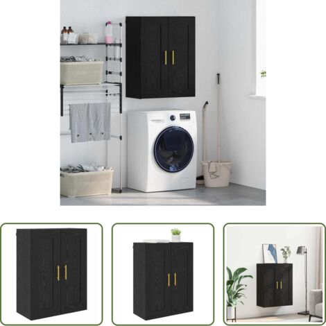 vidaXL Design moderno -  Pensile Rovere Nero 69,5 x 34 x 90 cm Legno multistrato