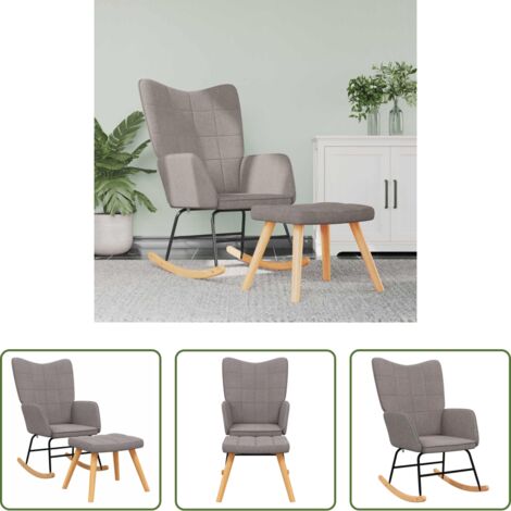 vidaXL Design moderno -  Poltrona a Dondolo con Poggiapiedi Talpa in Tessuto