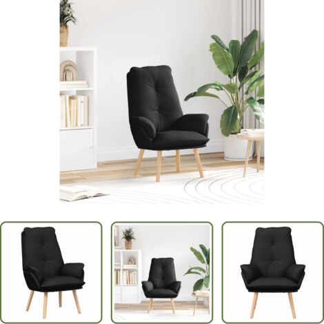 vidaXL Design moderno -  poltrona Nero 69 x 74 x 93 cm Tessuto e compensato