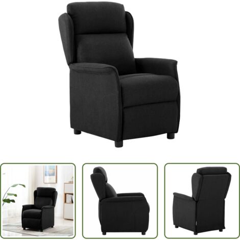 vidaXL Design moderno -  Poltrona reclinabile Nero 66.5 x 94 x 101.5 cm Poliestere