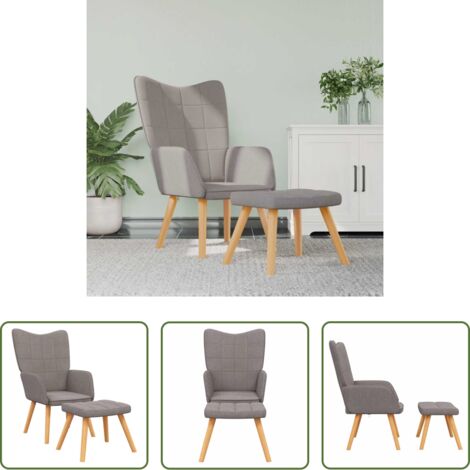 vidaXL Design moderno -  Poltrona Relax con Poggiapiedi Tortora in Tessuto