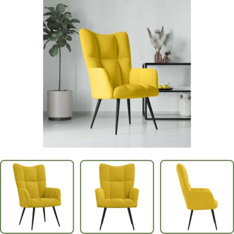 vidaXL Design moderno -  Poltrona Relax Giallo Senape in Velluto
