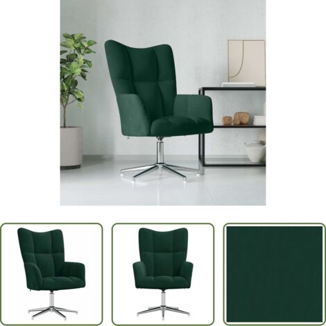 vidaXL Design moderno -  Poltrona Relax Verde Scuro in Velluto
