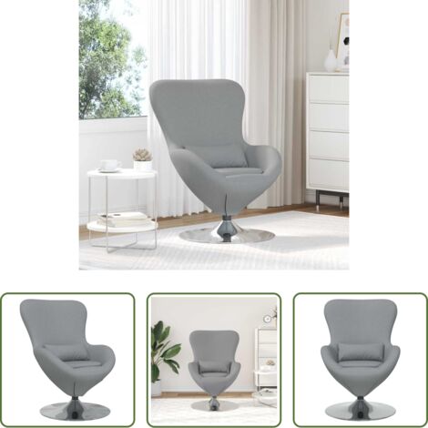 vidaXL Design Moderno -  Poltrona uovo Grigio chiaro 63 x 73 x 90 cm Tessuto