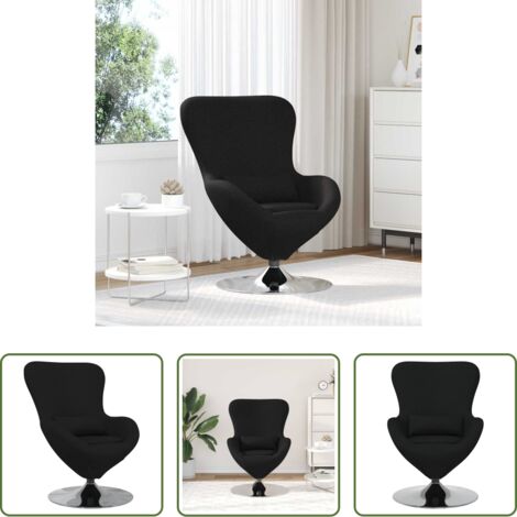 vidaXL Design Moderno -  Poltrona uovo Nero 63 x 73 x 90 cm Tessuto