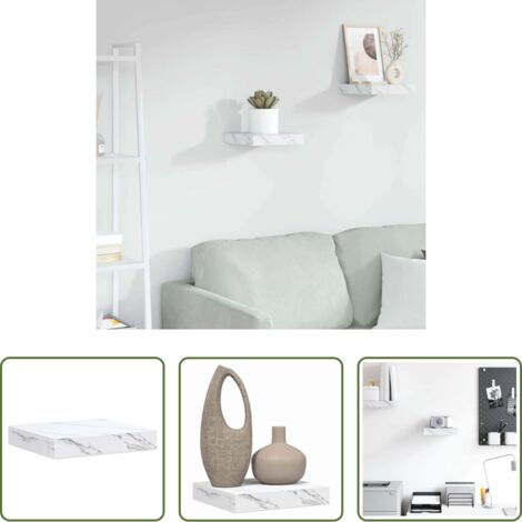 vidaXL Design moderno -  Scaffale da parete Marmo Bianco 23 x 23,5 x 4 cm