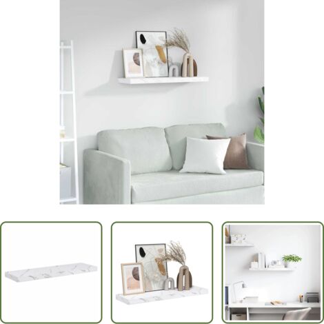 vidaXL Design moderno -  Scaffale da parete Marmo Bianco 90 x 23,5 x 4 cm