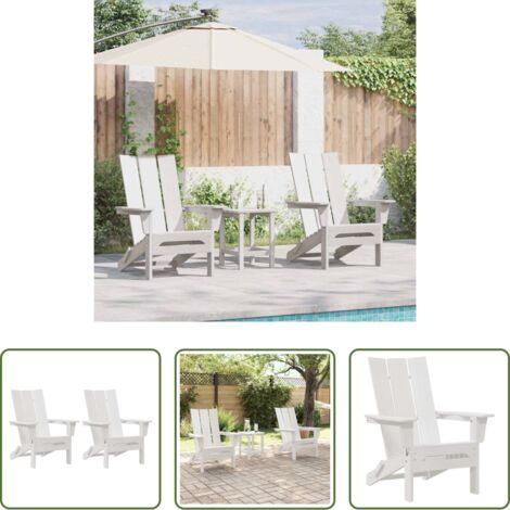 vidaXL Design moderno -  Sedia da Giardino 2 pcs Bianco 80.5 x 74.5 x 92 cm Polietilene