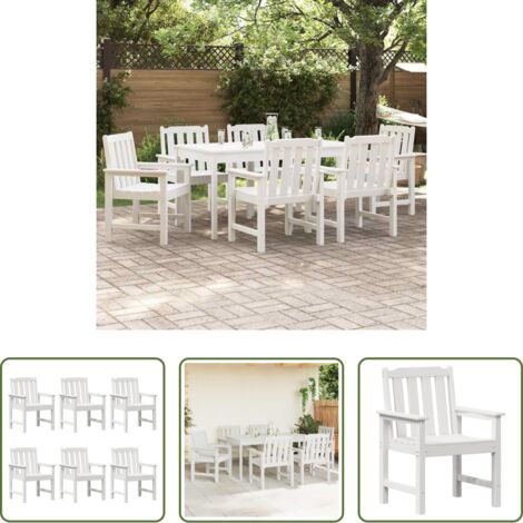 vidaXL Design moderno -  Sedia da Giardino 6 pcs Bianco 65.5 x 59 x 88 cm Polietilene