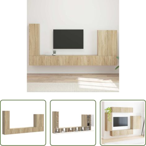 vidaXL Design moderno -  Set di Mobiletto da TV a Parete 6 pcs Rovere Sonoma