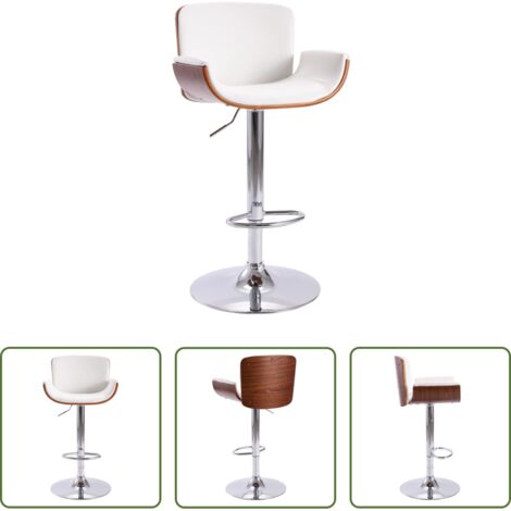 vidaXL Design moderno -  Sgabello da Bar Bianco in Similpelle