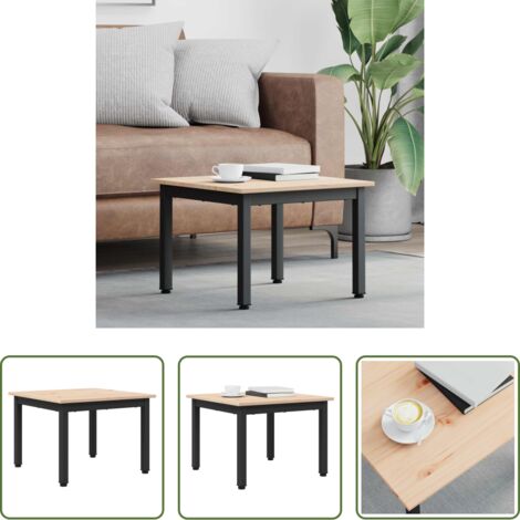 vidaXL Design moderno -  Tavolino da salotto Naturale 50 x 50 x 36 cm Pino massello