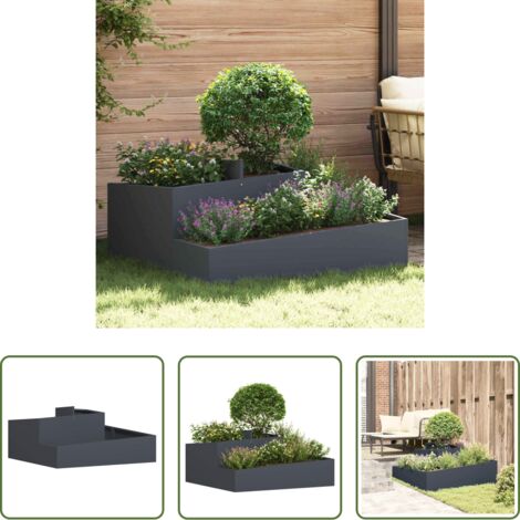 vidaXL Design moderno -  Vaso da giardino Antracite 100 x 100 x 50 cm