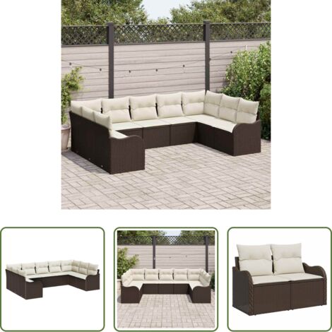 vidaXL Design modulare -  Set Divano da Giardino Marrone polyrattan