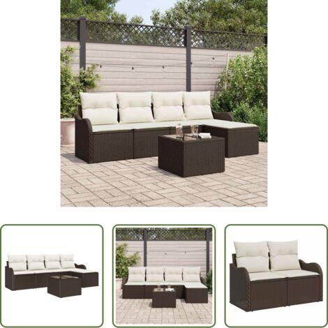 vidaXL Design modulare - Set Divano da Giardino Marrone polyrattan