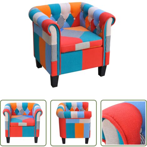 vidaXL Design patchwork -  Poltrona con Design Patchwork in Tessuto