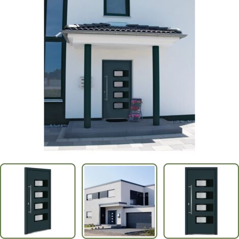 vidaXL Design porta -  Porta Ingresso Antracite 100x210 cm in Alluminio e PVC