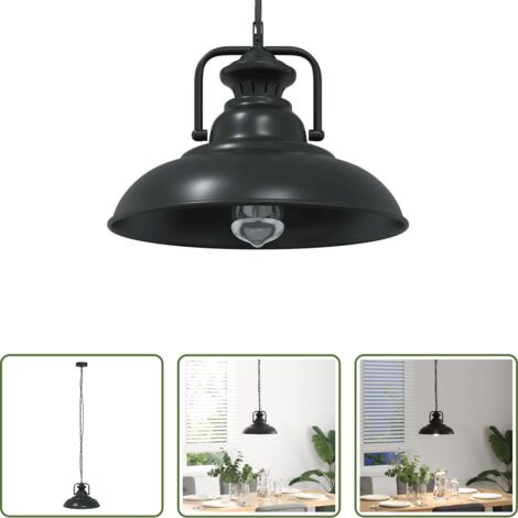 vidaXL Design vintage -  Lampada a Sospensione E27 Nero Ø31 cm in Metallo