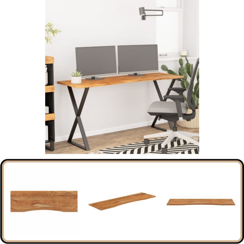 vidaXL Dessus de bureau 140x50x2,5 cm rectangulaire bois massif acacia