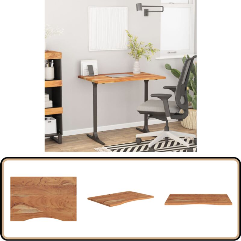 Vidaxl - Dessus de bureau 80x60x2,5cm rectangulaire bois massif d'acacia